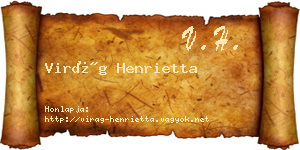 Virág Henrietta névjegykártya